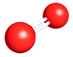 Oxygen molecule.