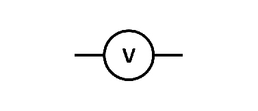 Image of a circuit symbol for a voltmeter.