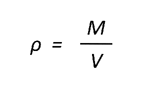 Image showing the formula to calculate density.