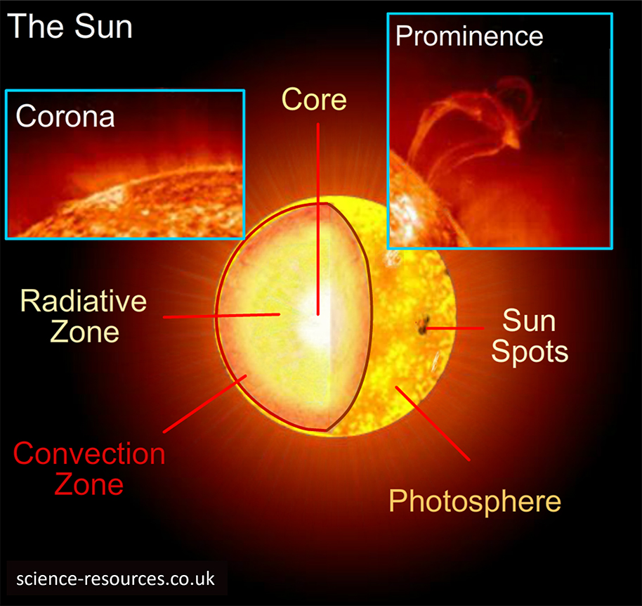 Image showing the different parts of a Sun.
