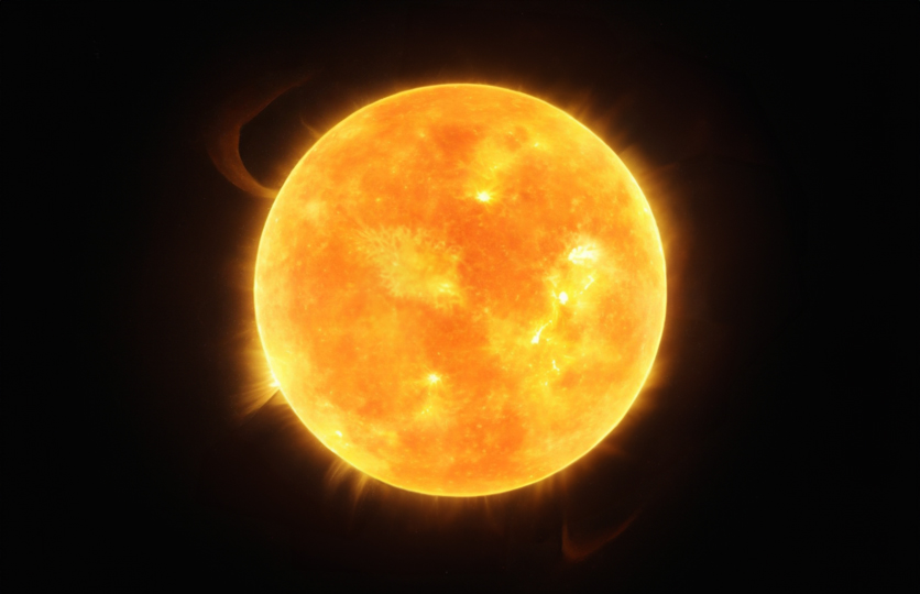 Image of our Sun. The Sun is in the stable phase of its lifecycle, also known as the main sequence stage.
