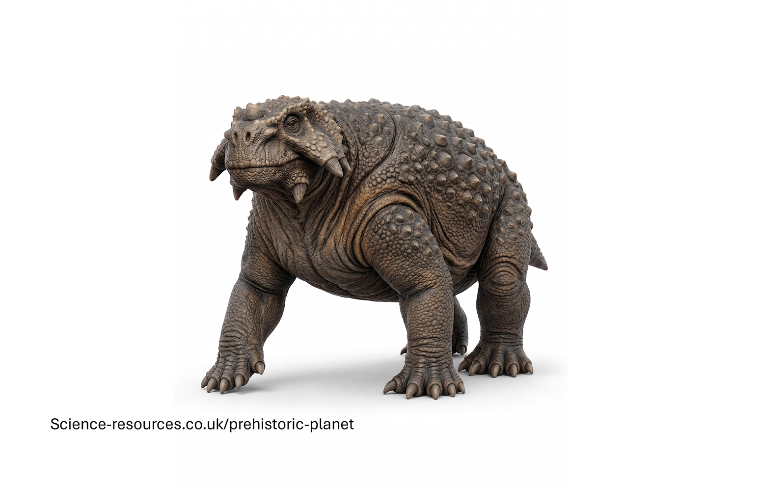 A 3D model of an Scutosaurus on a white background