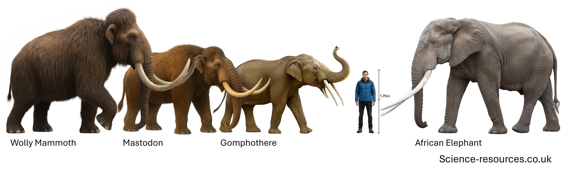 Woolly mammoth size comparison